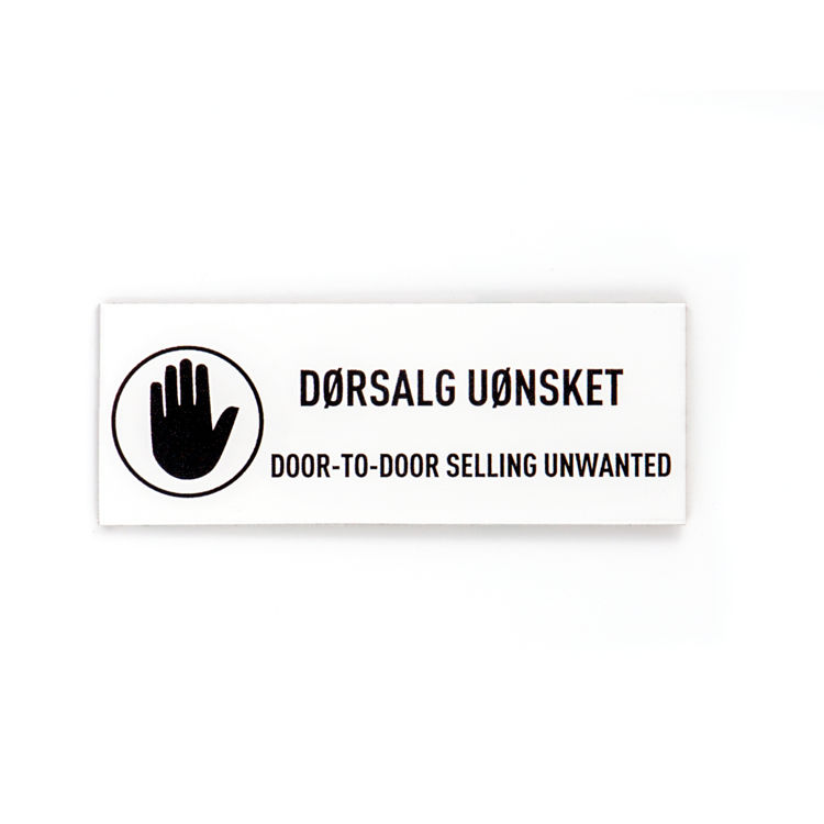 Dørsalg uønsket hånd -hvitlakkert aluminium