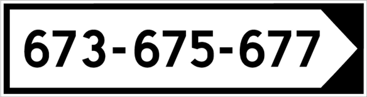 4512. Husnummer på tilvisningsskilt. 16x60 cm