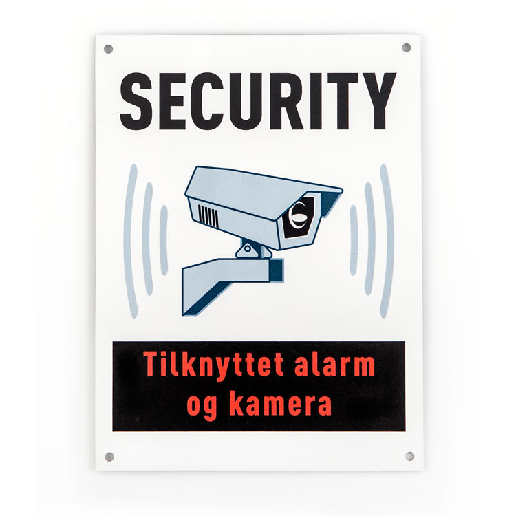 Securityskilt hvit