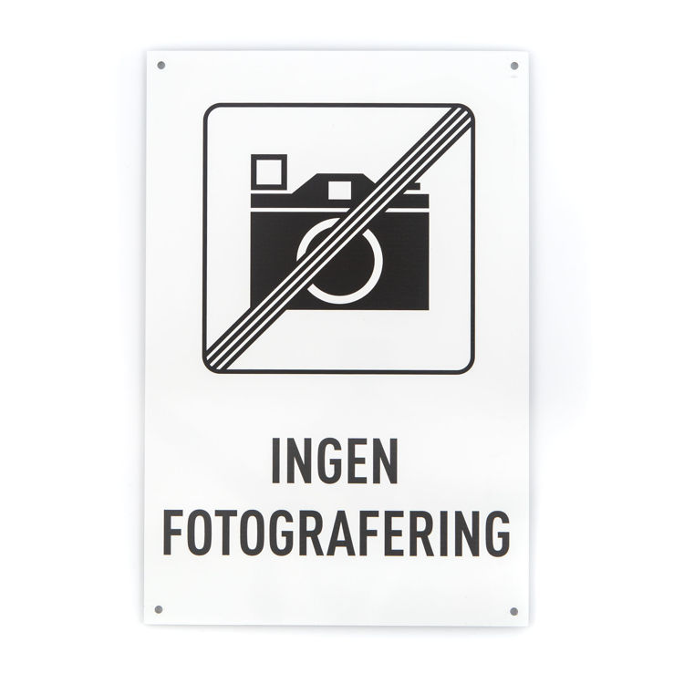 Fotografering forbudt 20x30 cm