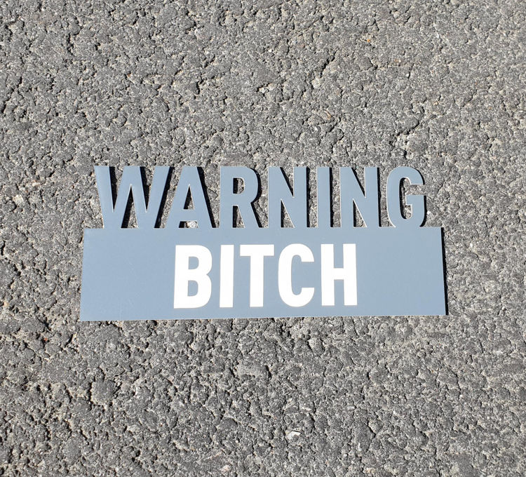 Bilde av Plastmerke Warning Bitch 9x20 cm