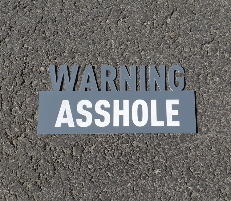 Bilde av Plastmerke Warning Asshole