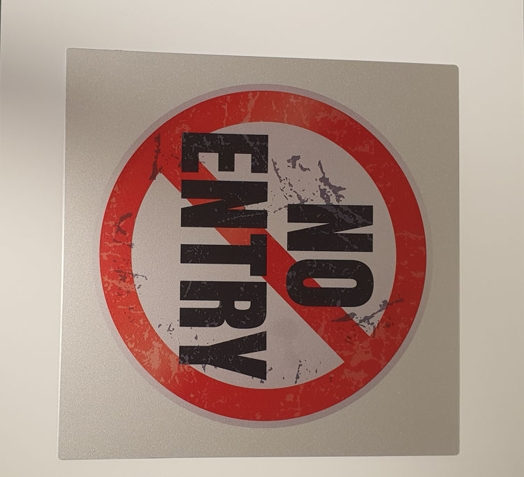 No entry- aluminiumskilt 30x30 cm